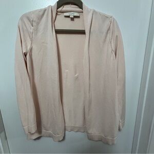 Loft Size Small Women’s Long Sleeve Open Front Cardigan Blush Pink Lightweight